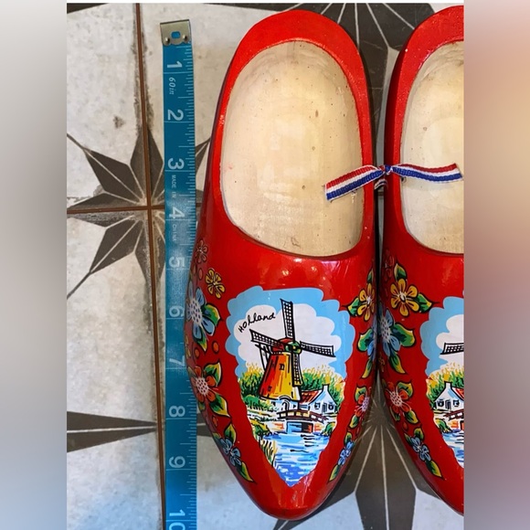 NATUURLIJK GOED WOODEN HOLLAND CLOG SHOES WINDMILL EUC - Picture 8 of 10